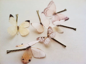 Silk Organza butterfly bridal haripins